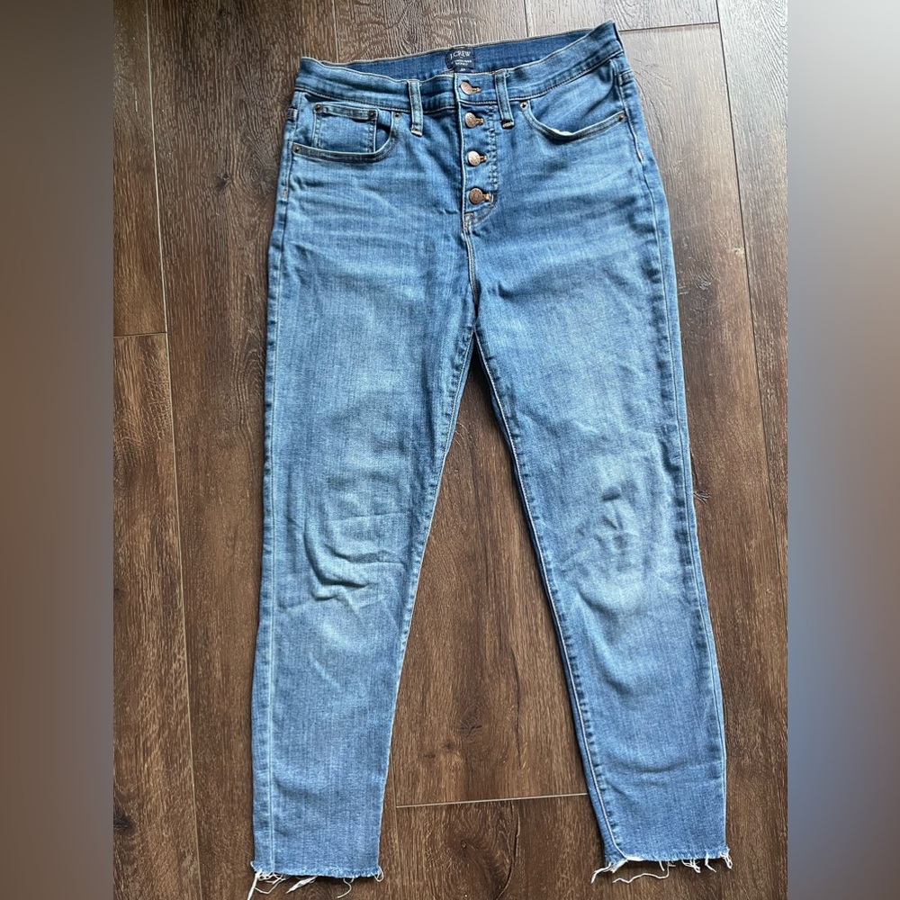 {J Crew} 10” high rise skinny jeans